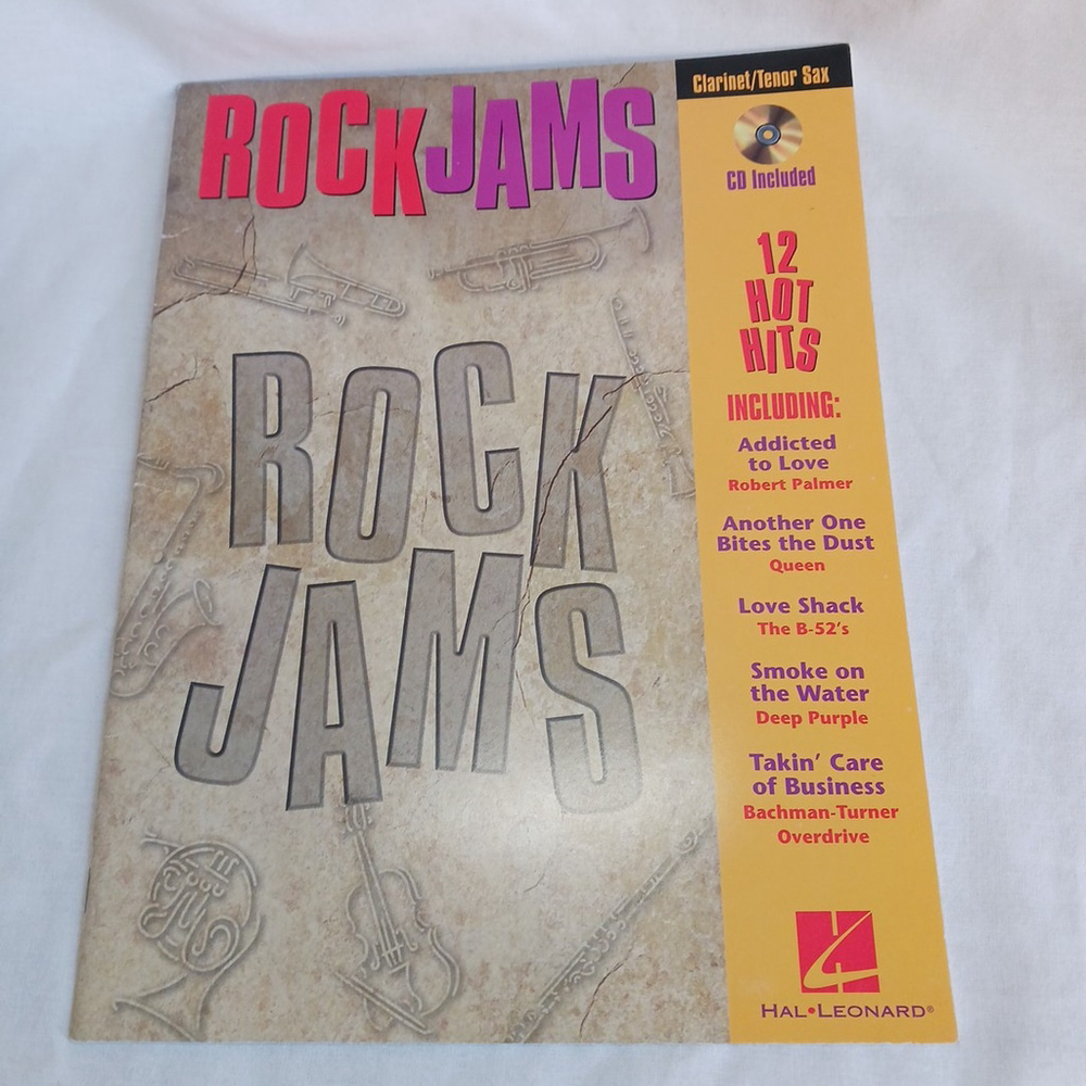 Rock Jams Tenor Sax Clarinet 12 Hot Hits CD Book